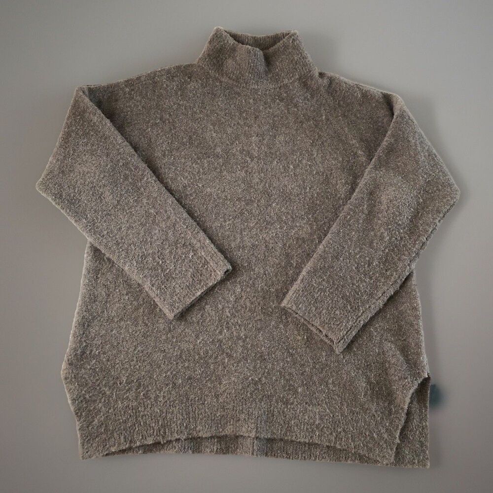 Abercrombie & Fitch Women’s Mock Neck Oversized Sweater Tunic Taupe Large